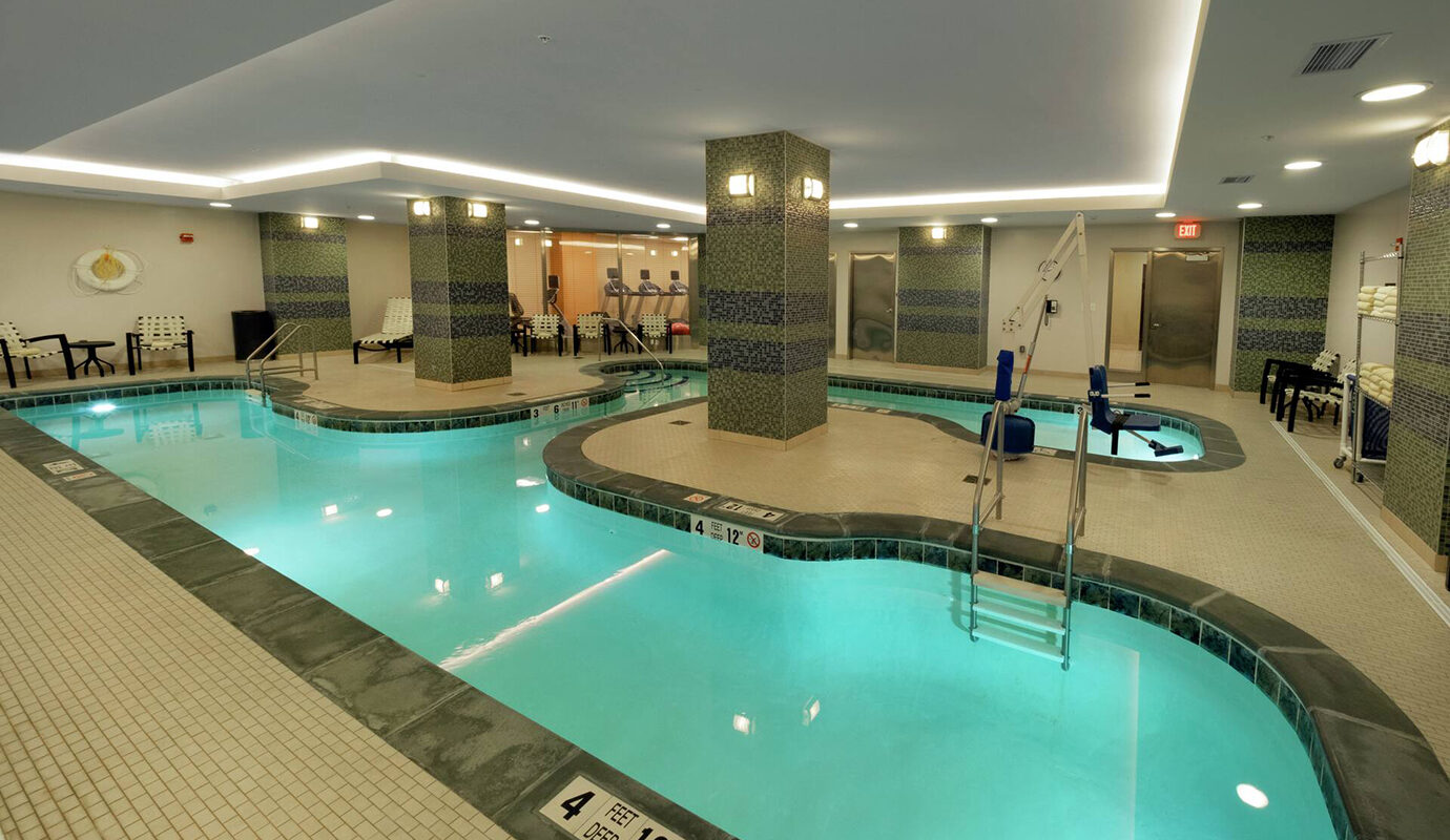 Pool with lift and deck seating