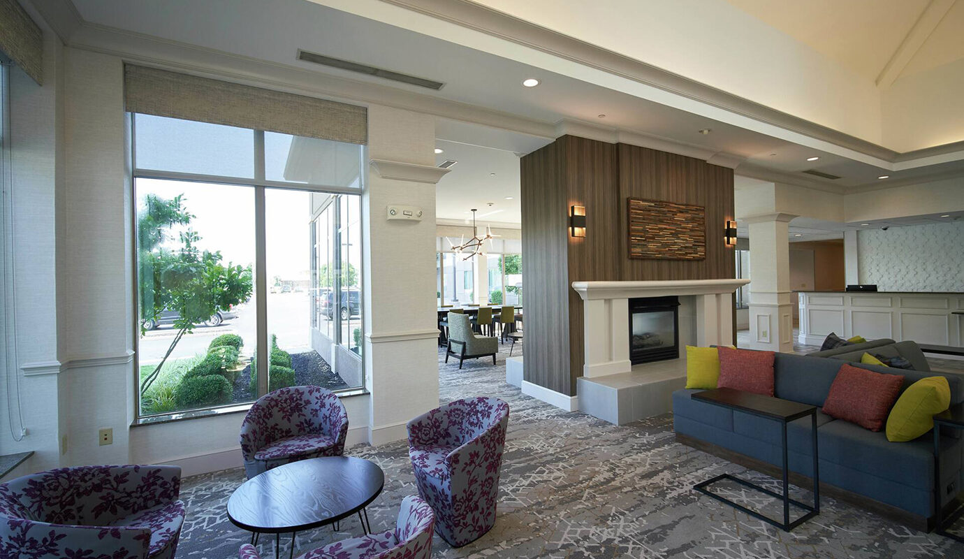 Dining room area with fireplace