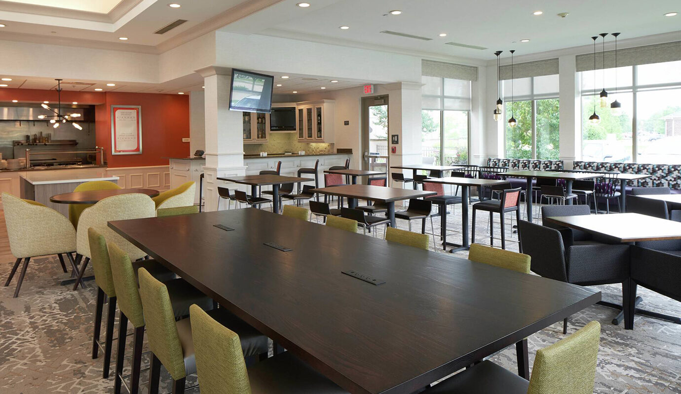 Dining room area with tv