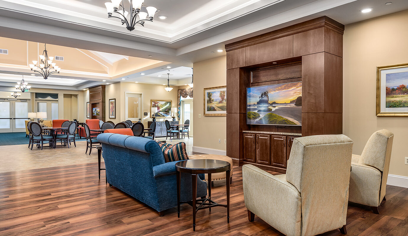 Common area with seating and TV