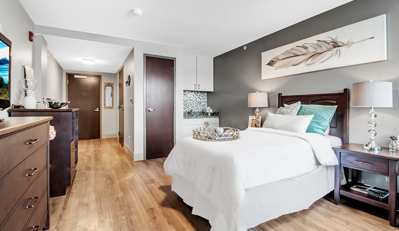 Decorated bedroom suite