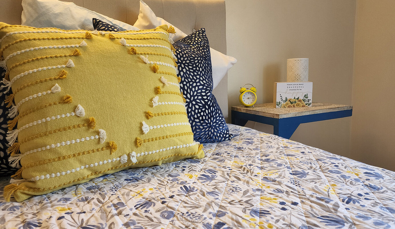 Bedroom with side table