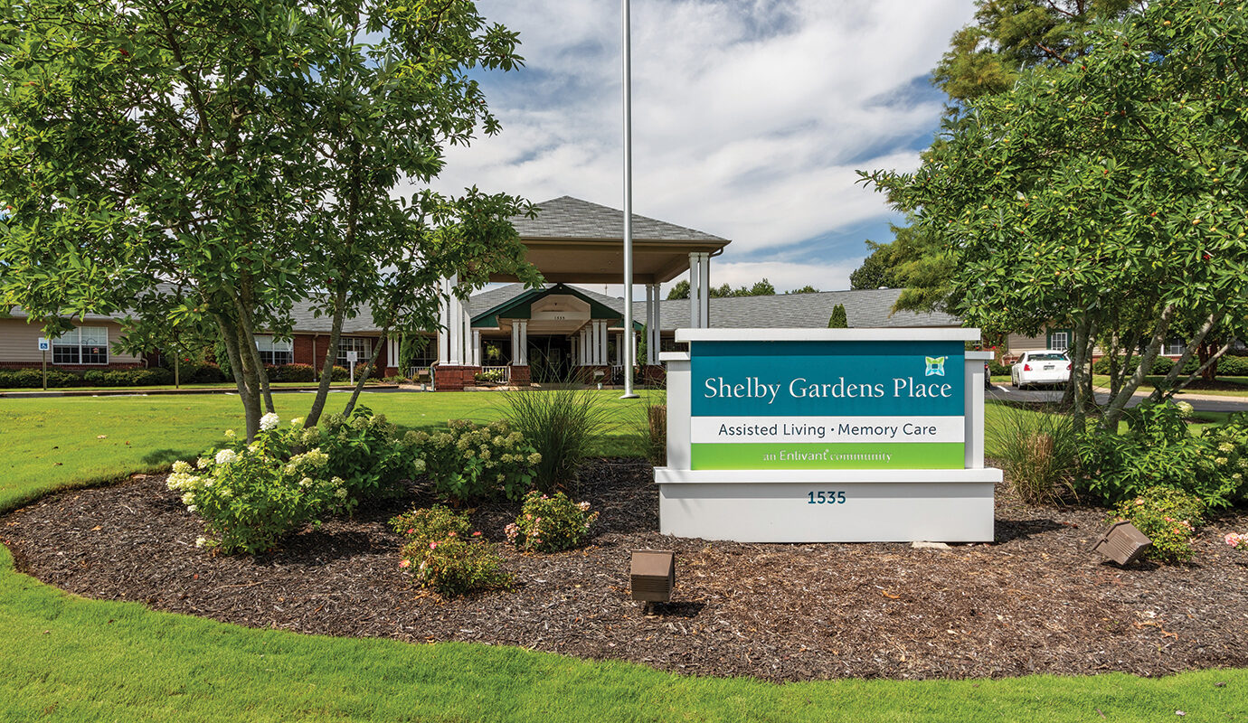 Front exterior view of Shelby Gardens